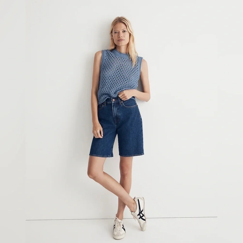 Madewell Open-Stitch Crop Sweater Vest NL192